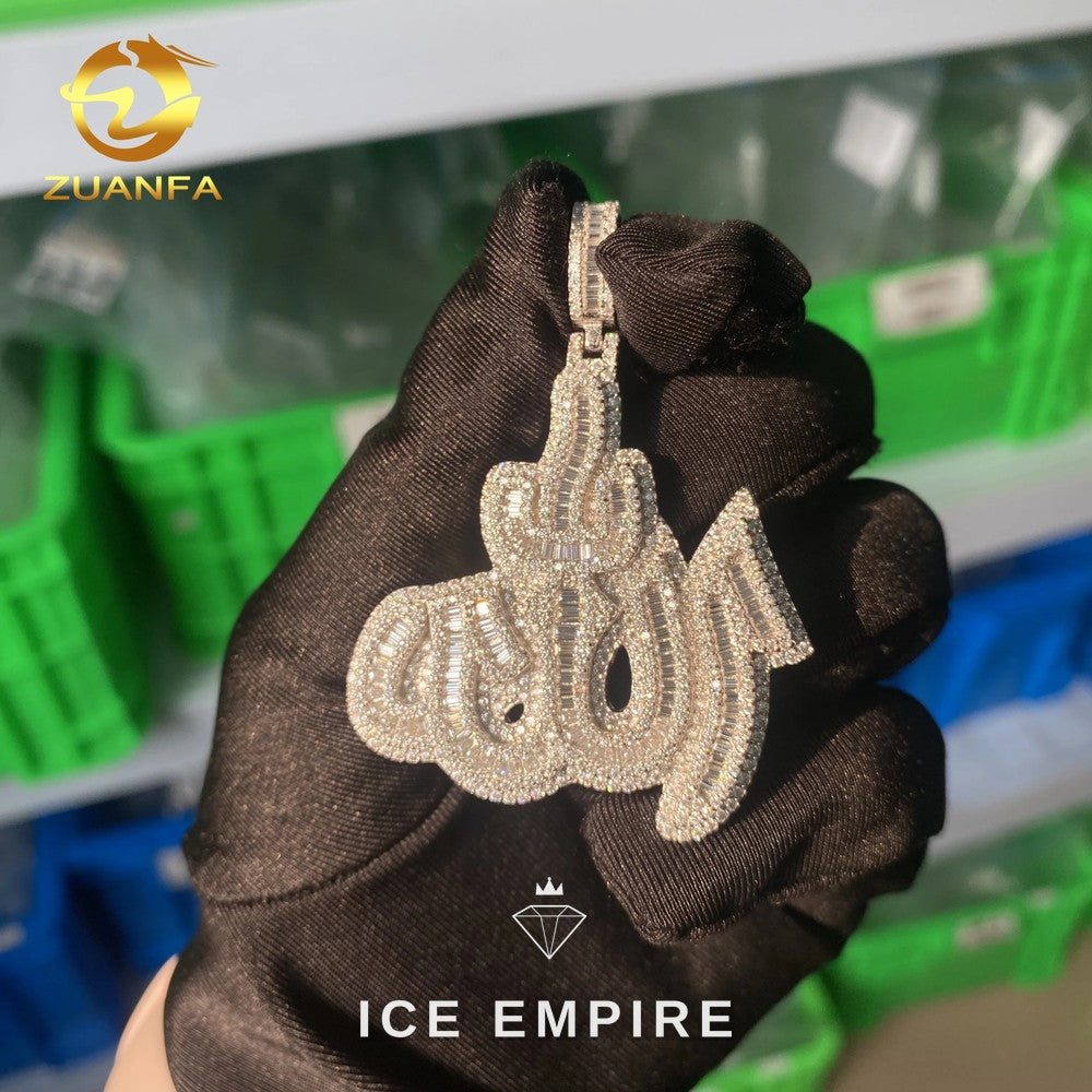 Iced Out 925 Silver Moissanite Pendant