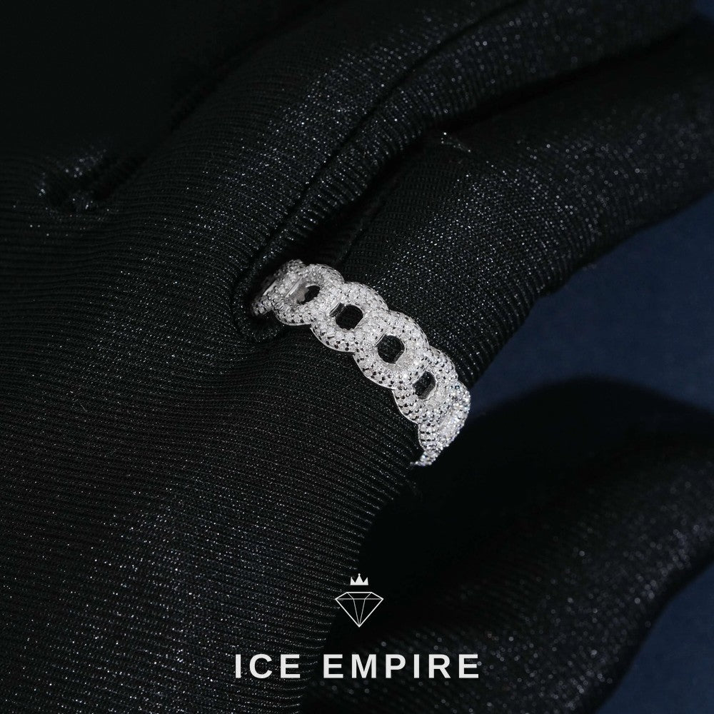 Iced Out 925 Silver Moissanite Ring