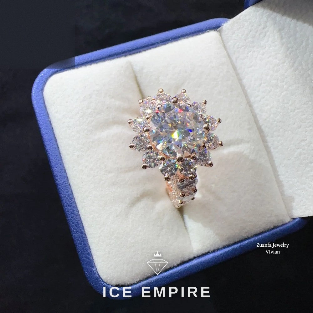 Iced Out 925 Silver Moissanite Wedding Band