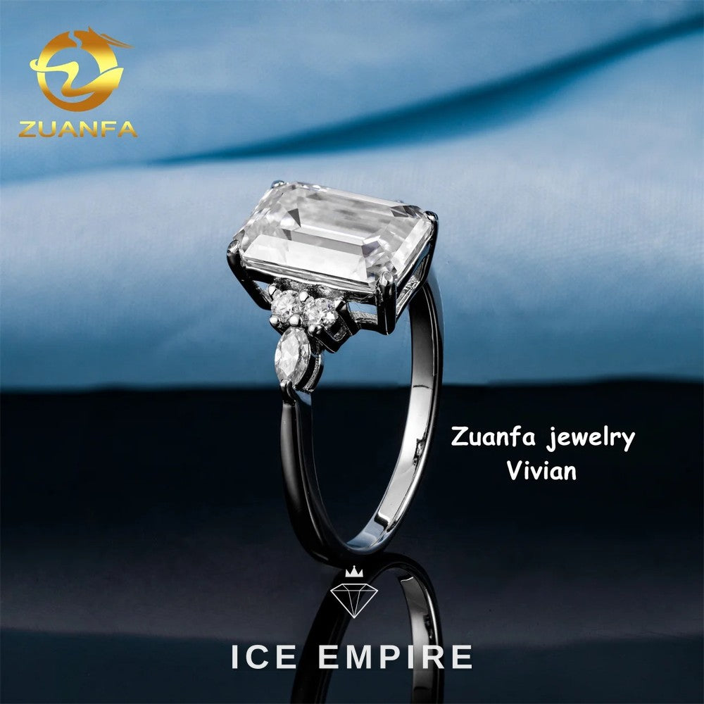 Iced Out Rose Gold Plated Moissanite Ring