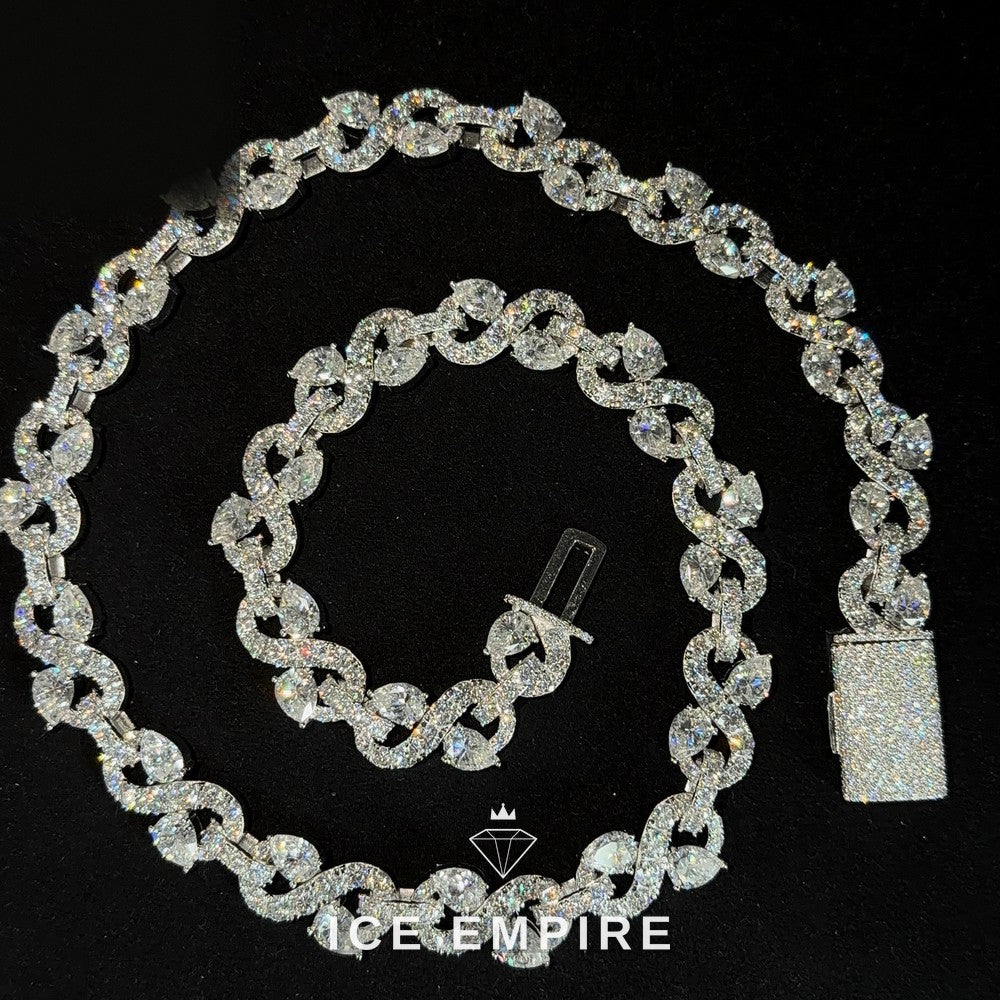Iced Out Rose Gold Plated Moissanite Cuban Chain