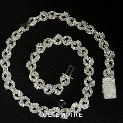 Iced Out Rose Gold Plated Moissanite Cuban Chain