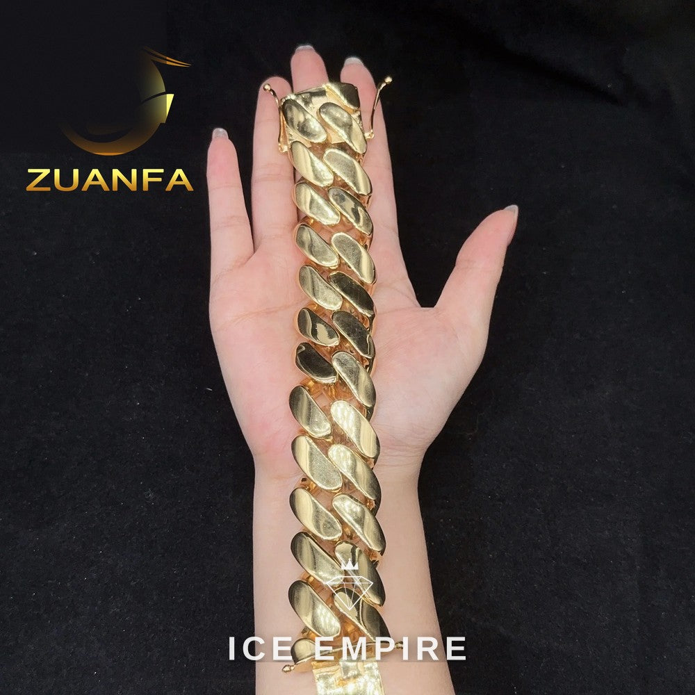 Iced Out 18K Gold Cuban Chain