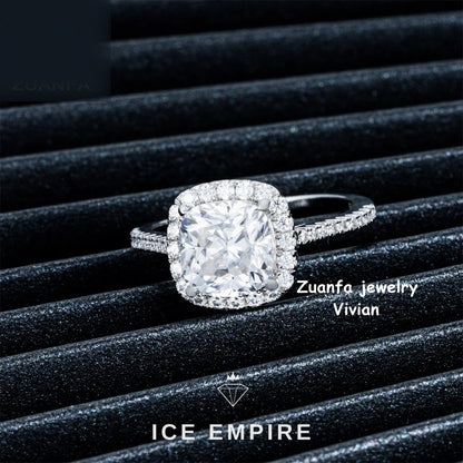 Iced Out 925 Silver Moissanite Ring
