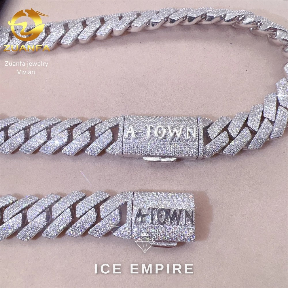 Iced Out Rose Gold Plated Moissanite Cuban Chain