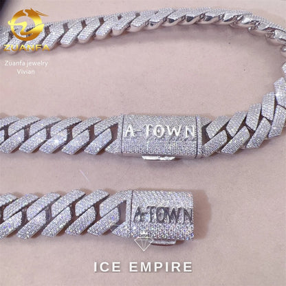 Iced Out Rose Gold Plated Moissanite Cuban Chain