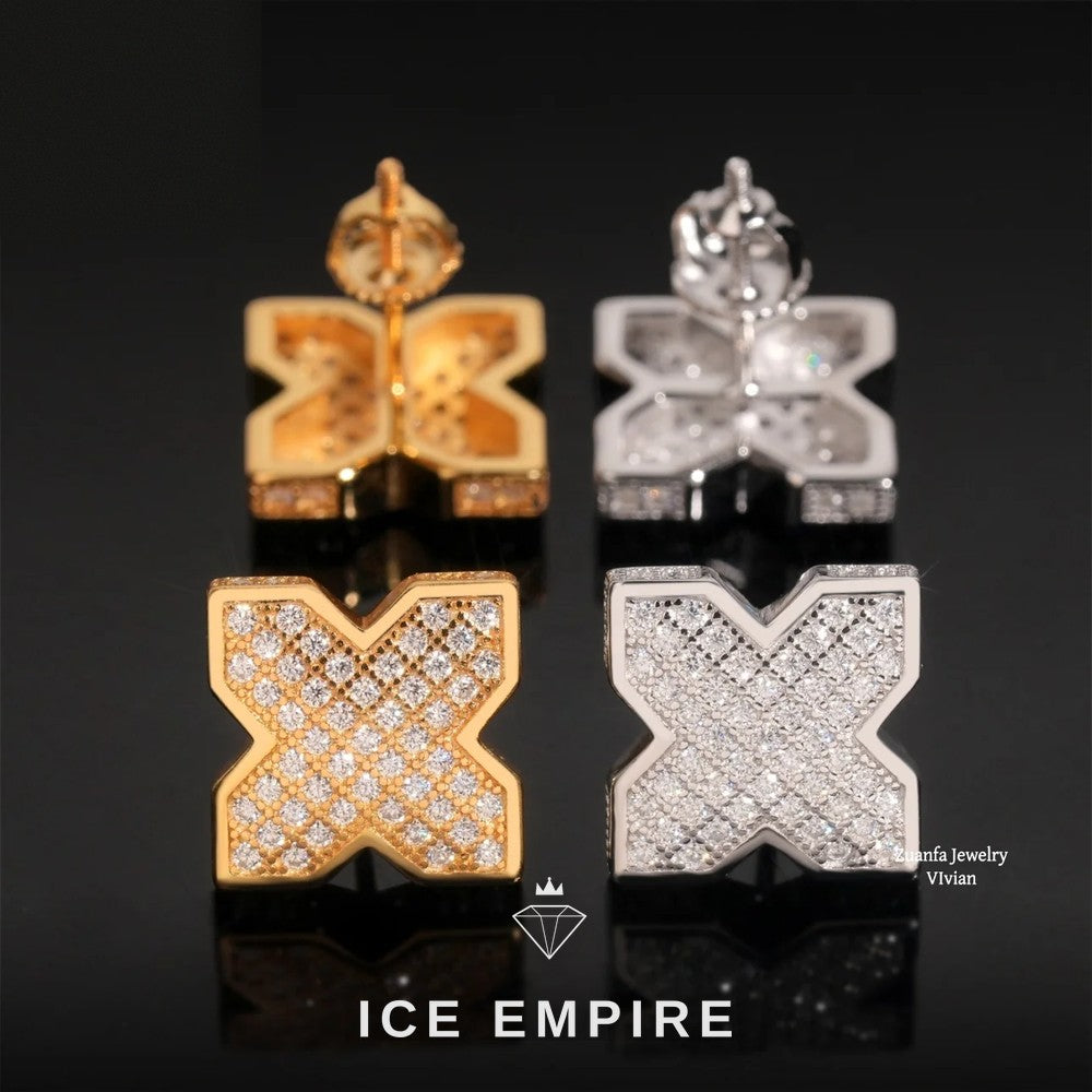 Iced Out 925 Silver Moissanite Earrings