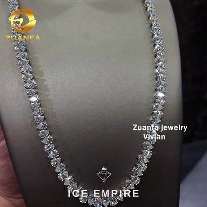 Iced Out Cross Rose Gold Plated Moissanite Cuban Chain