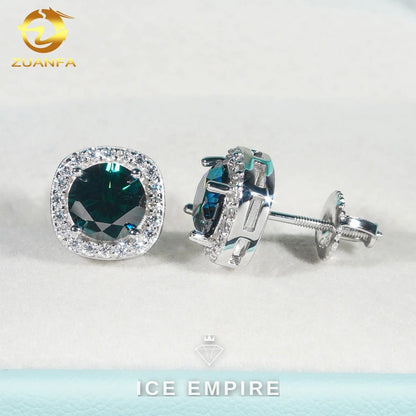 Iced Out 925 Silver Moissanite Earrings