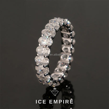Iced Out 925 Silver Moissanite Engagement Ring