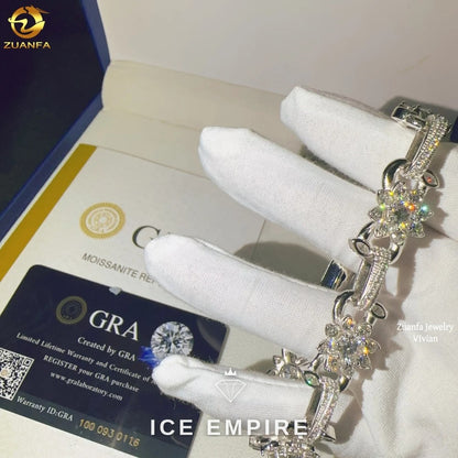 Iced Out 925 Silver Moissanite Cuban Chain
