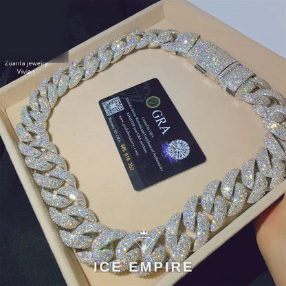 Iced Out Rose Gold Plated Moissanite Cuban Chain