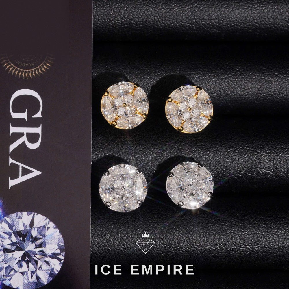 Iced Out Rose Gold Plated Moissanite Earrings