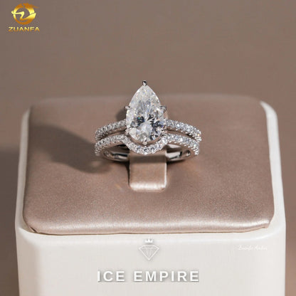 Iced Out 925 Silver Moissanite Wedding Band