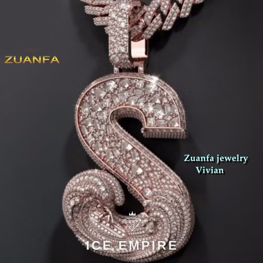 Iced Out 925 Silver Moissanite Pendant