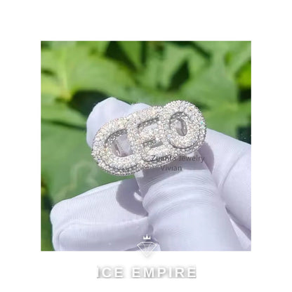 Iced Out Baguette 925 Silver Moissanite Ring
