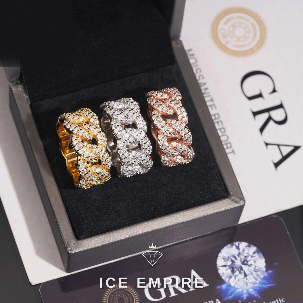 Iced Out Rose Gold Plated Moissanite Cuban Chain