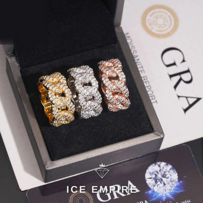 Iced Out Rose Gold Plated Moissanite Cuban Chain