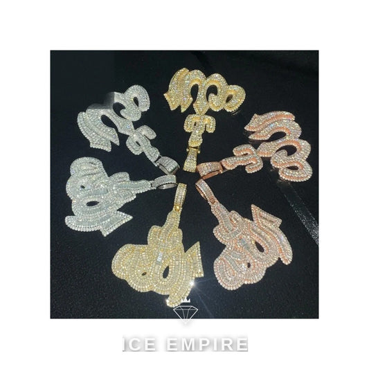 Iced Out 925 Silver Moissanite Pendant