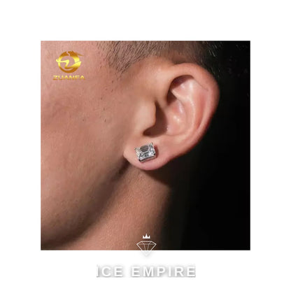 Iced Out 925 Silver Moissanite Earrings