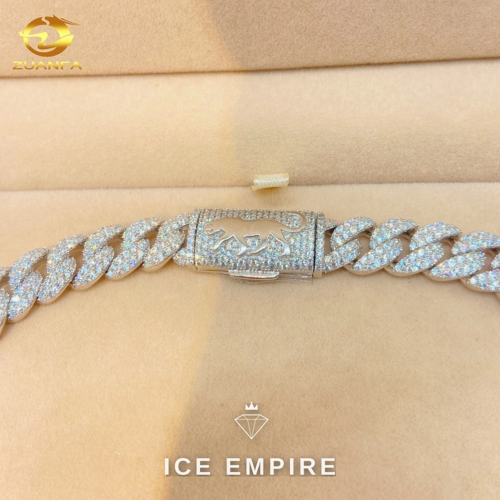 Iced Out Rose Gold Plated Moissanite Cuban Chain