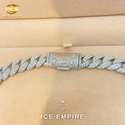 Iced Out Rose Gold Plated Moissanite Cuban Chain