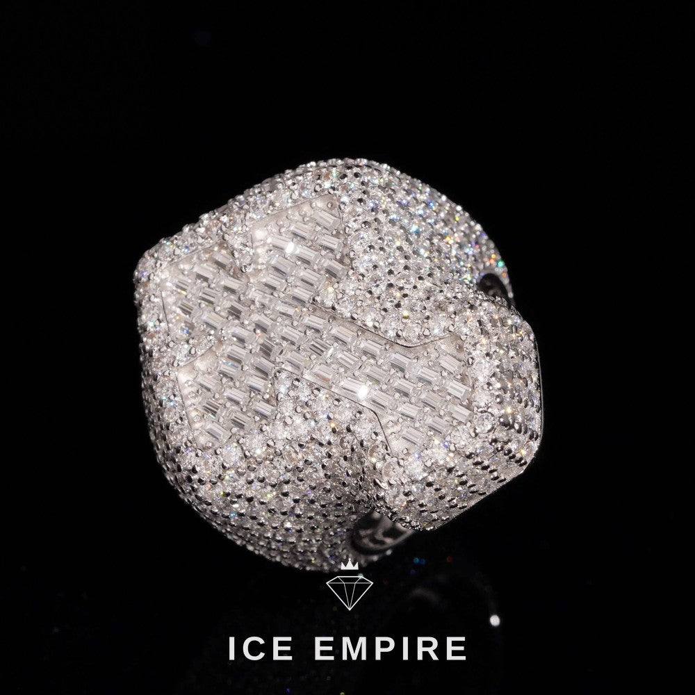Iced Out Cross 925 Silver Lab Grown Diamond Pendant