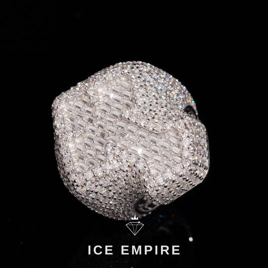 Iced Out Cross 925 Silver Lab Grown Diamond Pendant