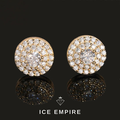 Iced Out Rose Gold Plated Moissanite Stud Earrings