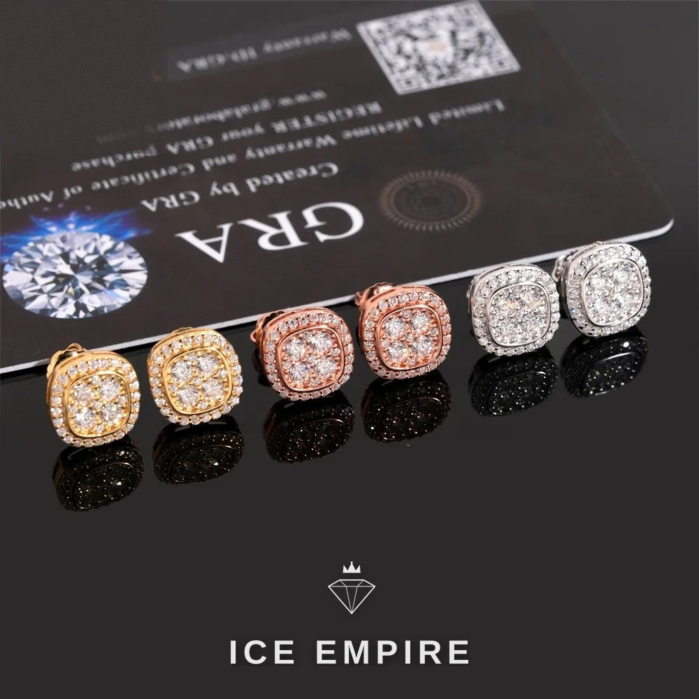 Iced Out 925 Silver Moissanite Earrings