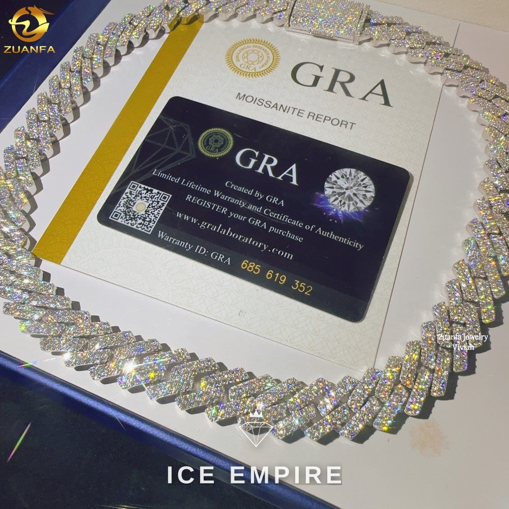 Iced Out Rose Gold Plated Moissanite Cuban Chain