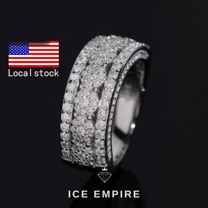 Iced Out 925 Silver Moissanite Ring