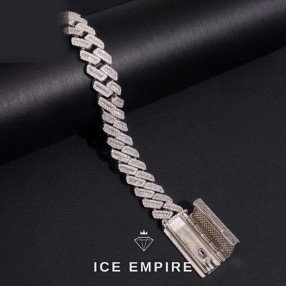 Iced Out Baguette Gold Plated Moissanite Cuban Chain