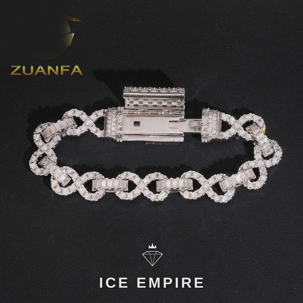 Iced Out 925 Silver Moissanite Cuban Chain