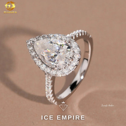 Iced Out Gold Plated Moissanite Wedding Band