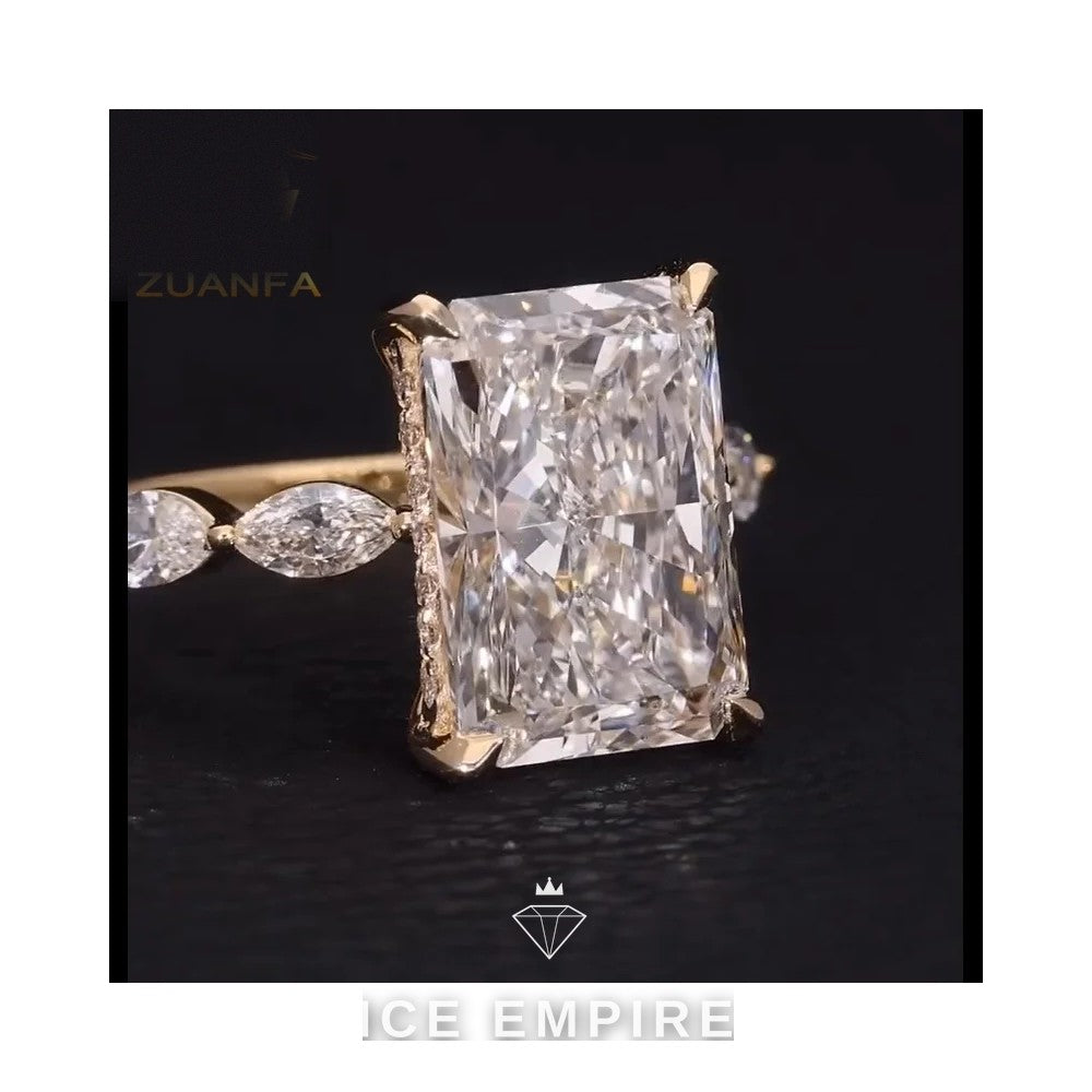 Iced Out Gold Plated Lab Grown Diamond Wedding Band