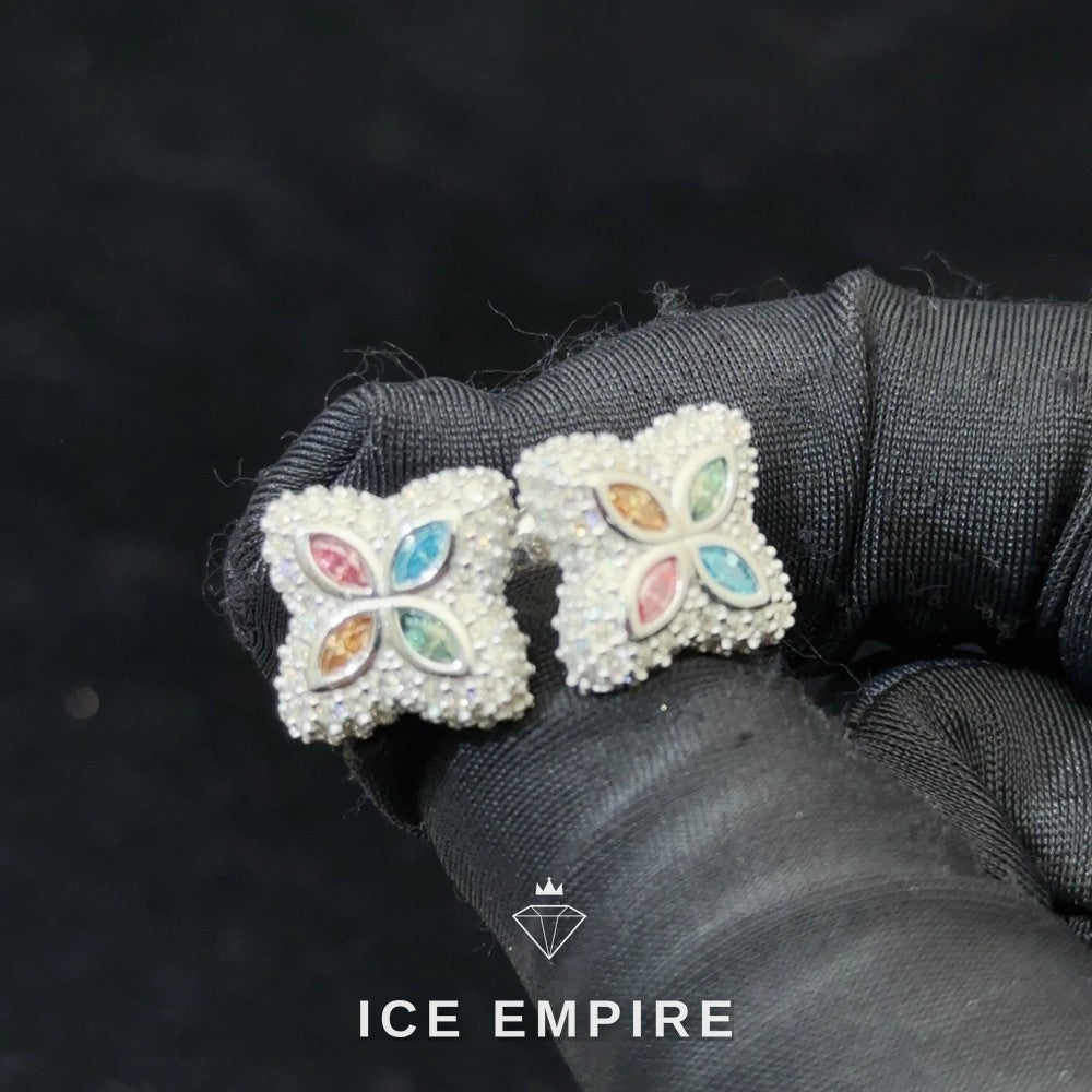 Iced Out 925 Silver Moissanite Stud Earrings