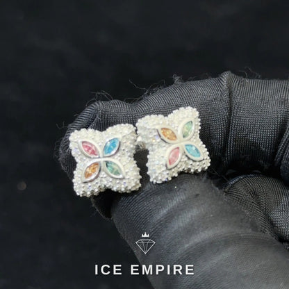 Iced Out 925 Silver Moissanite Stud Earrings