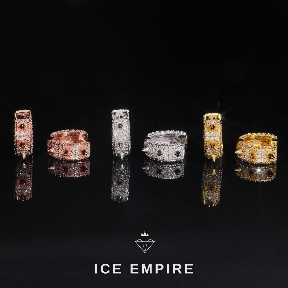 Iced Out 925 Silver Moissanite Hoop Earrings