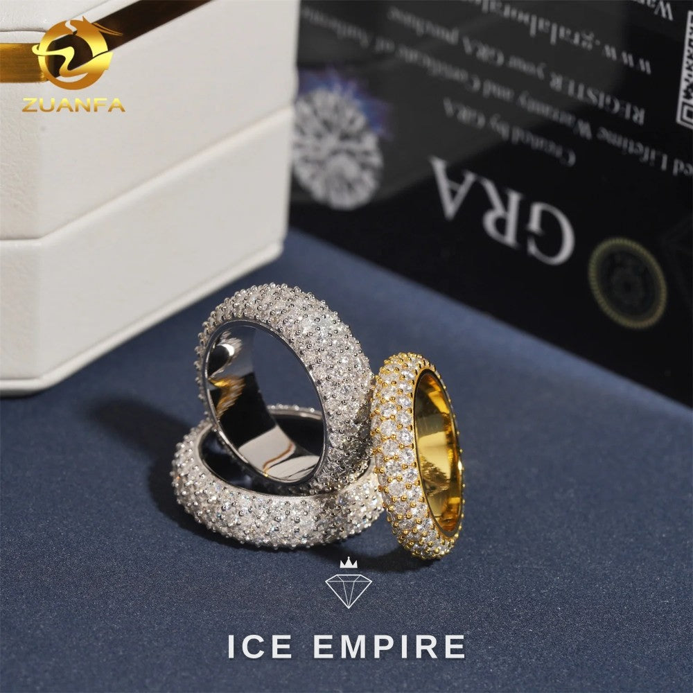 Iced Out 925 Silver Moissanite Ring