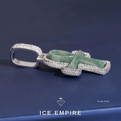 Iced Out Cross 925 Silver Lab Grown Diamond Pendant
