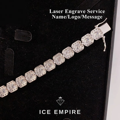Iced Out Baguette Rose Gold Plated Moissanite Cuban Chain