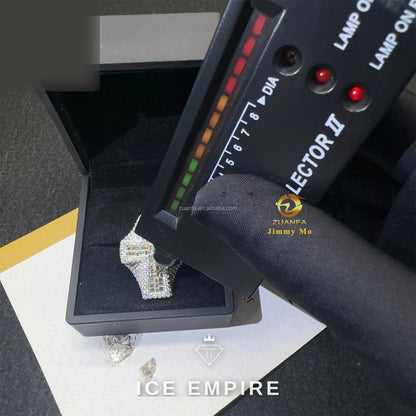 Iced Out Baguette 925 Silver Moissanite Ring