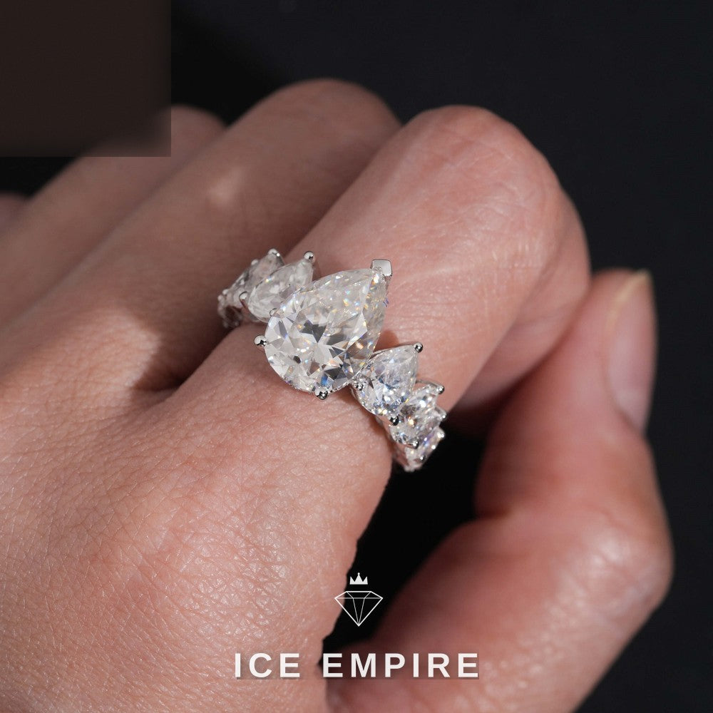Iced Out 925 Silver Moissanite Wedding Band