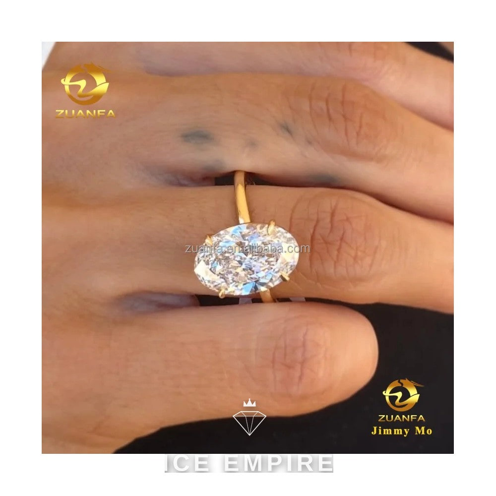 Iced Out 14K Gold Lab Grown Diamond Engagement Ring