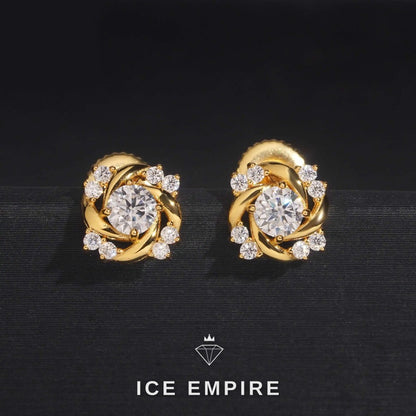 Iced Out Rose Gold Plated Moissanite Earrings