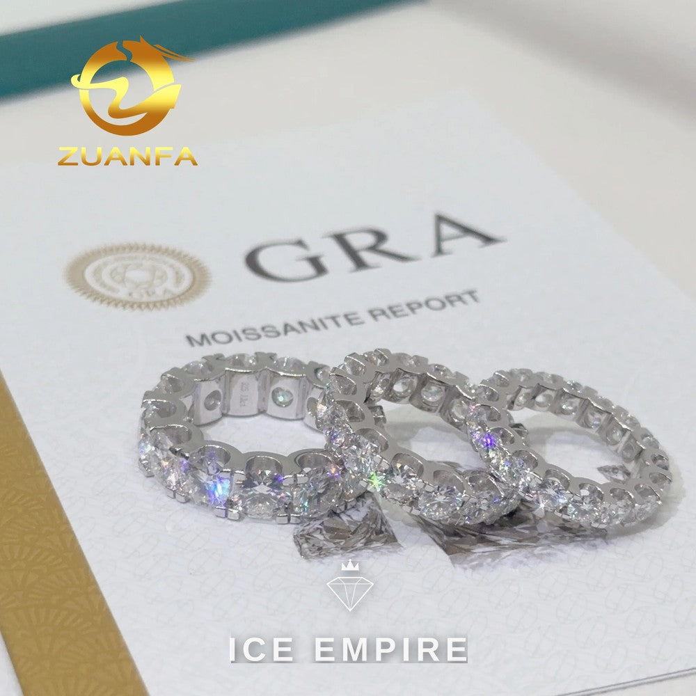 Iced Out Gold Plated Moissanite Wedding Band