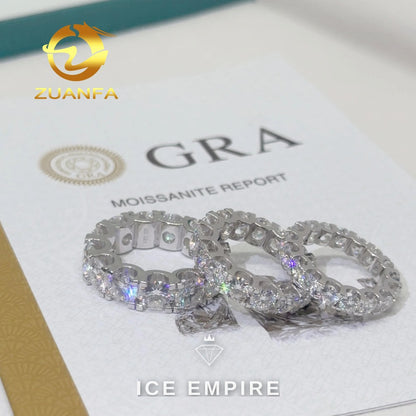 Iced Out Gold Plated Moissanite Wedding Band