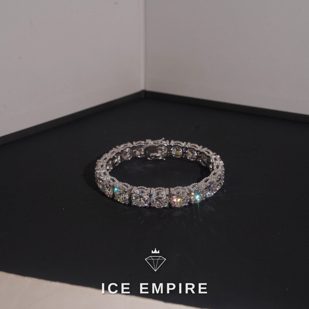 Iced Out 925 Silver Moissanite Tennis Chain
