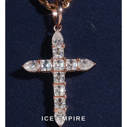 Iced Out Cross 925 Silver Pendant